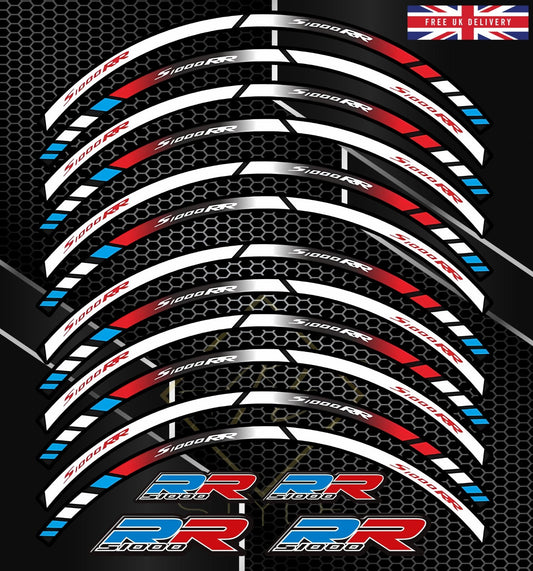 BMW S1000RR M Sport Rim Stickers – 16pcs Wheel Decals Kit
