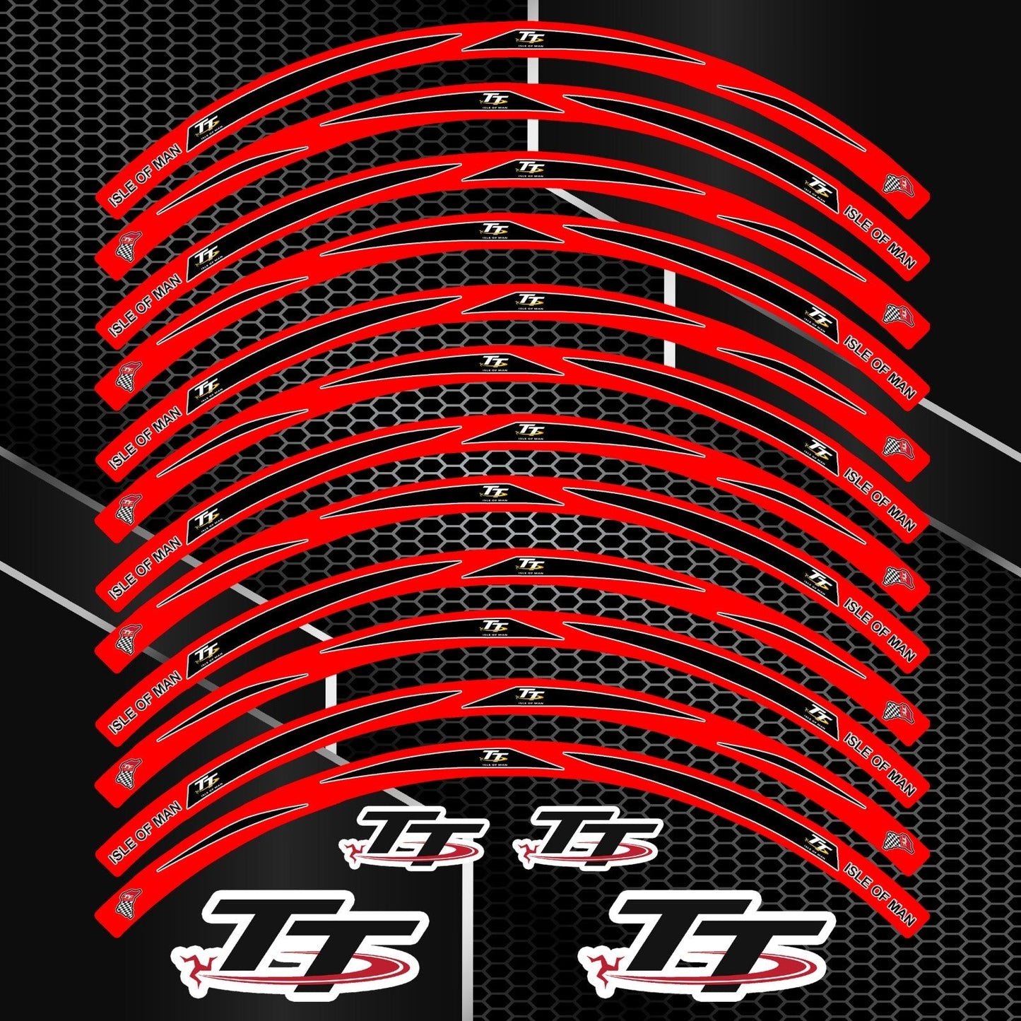 TT Universal Rim Stickers – Motorcycle Wheel Decals R17