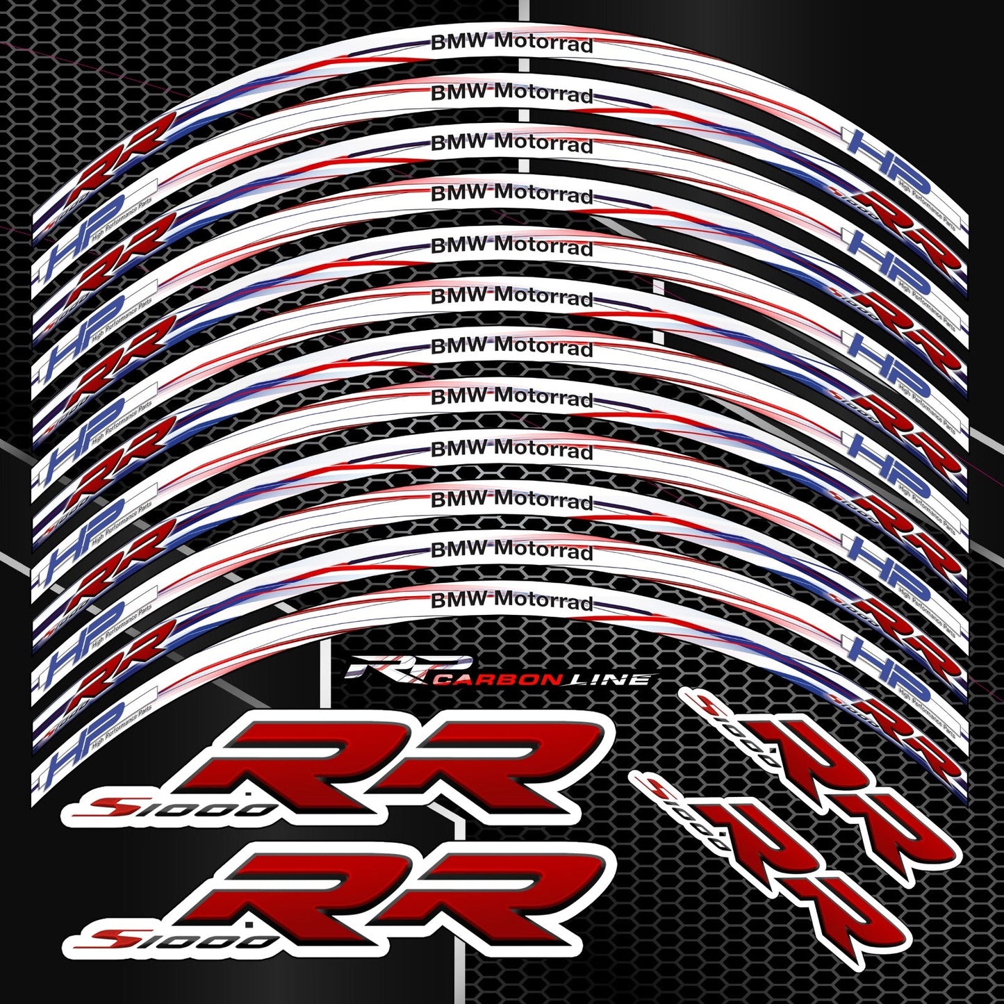 BMW S1000RR HP Rim Stickers – Wheel Decals Kit