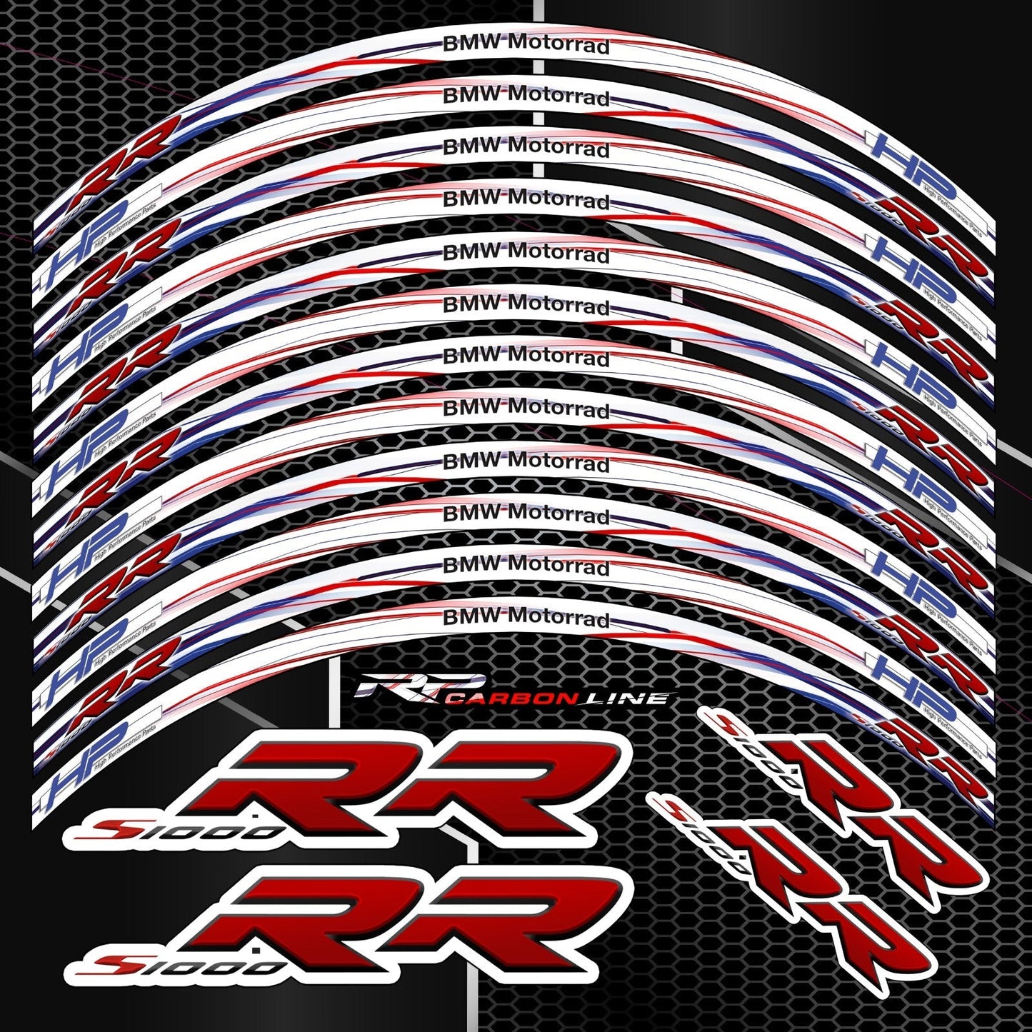 BMW S1000RR HP Rim Stickers – Wheel Decals Kit