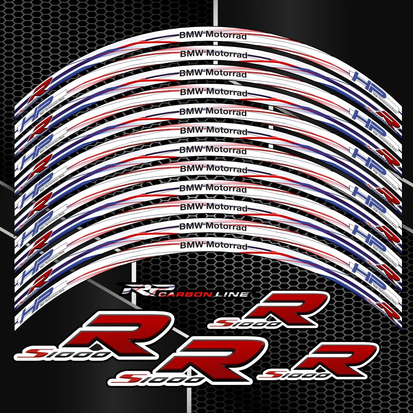 BMW S1000R HP Rim Stickers – Wheel Decals Kit