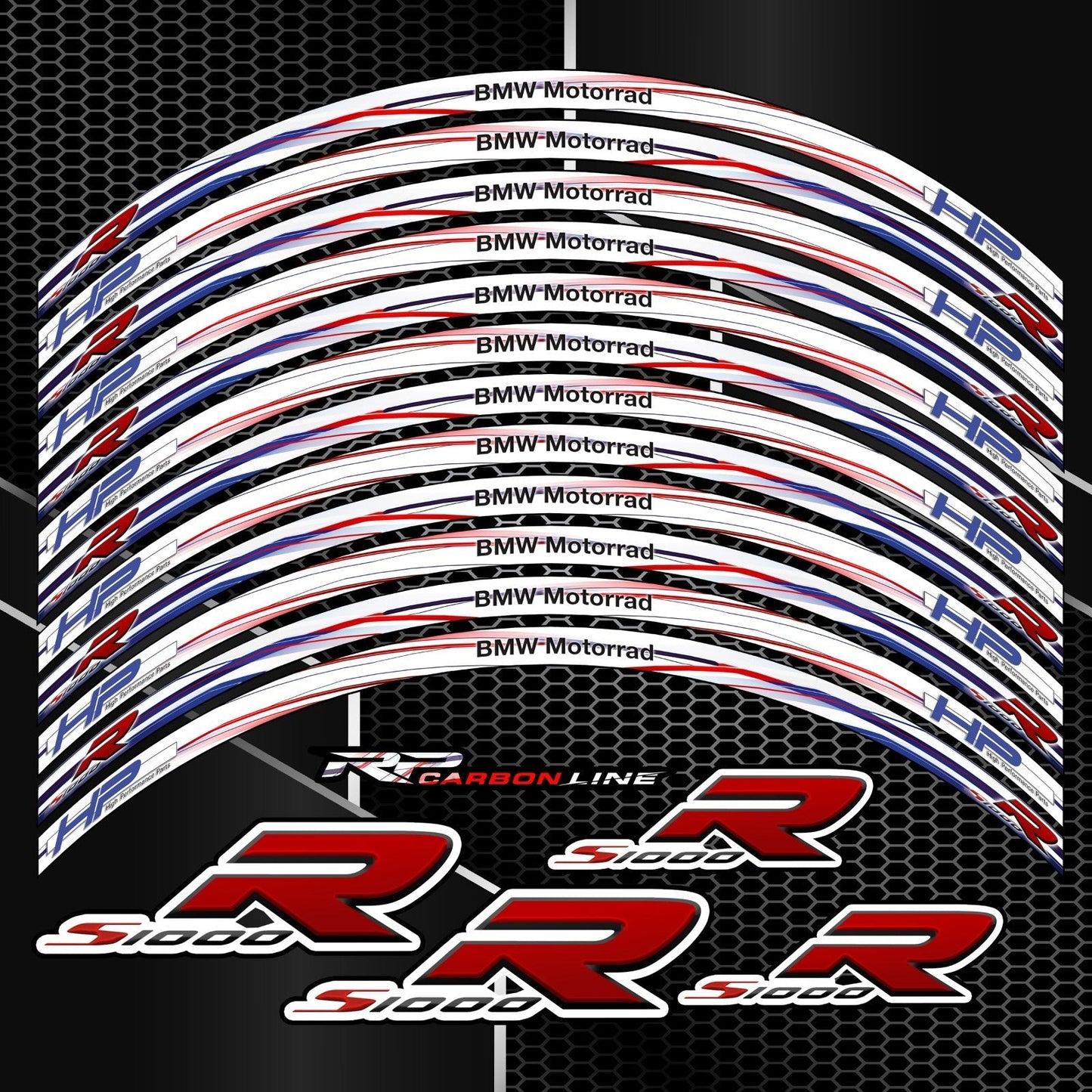 BMW S1000R HP Rim Stickers – Wheel Decals Kit