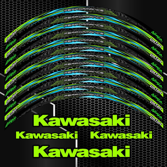 Kawasaki Ninja Rim Stickers – 16pcs Wheel Decals