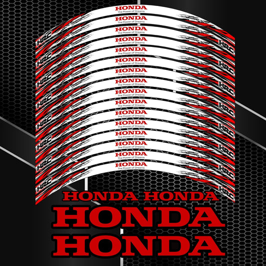 Honda HRC Rim Stickers Fireblade Black – 20pcs Wheel Decals