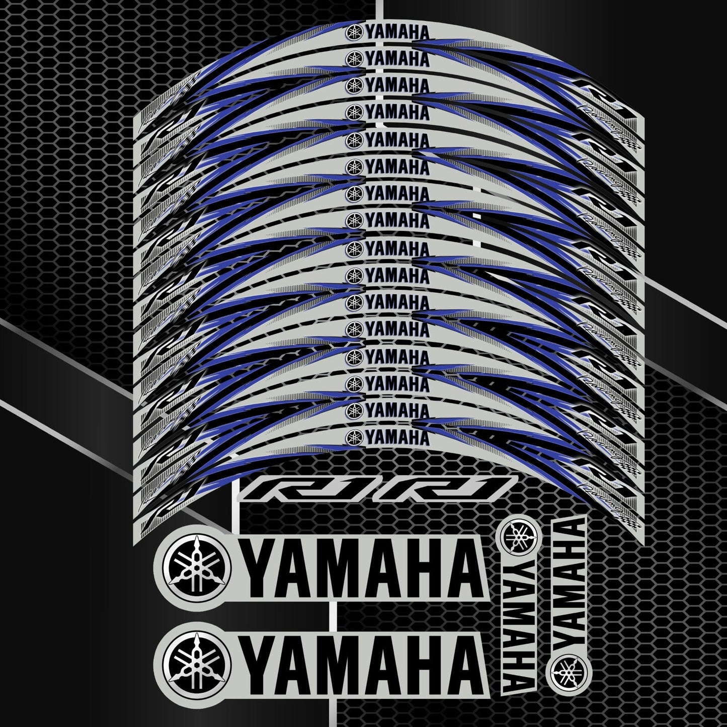 Yamaha Rim Stickers YZF R1 – Wheel Decals Kit