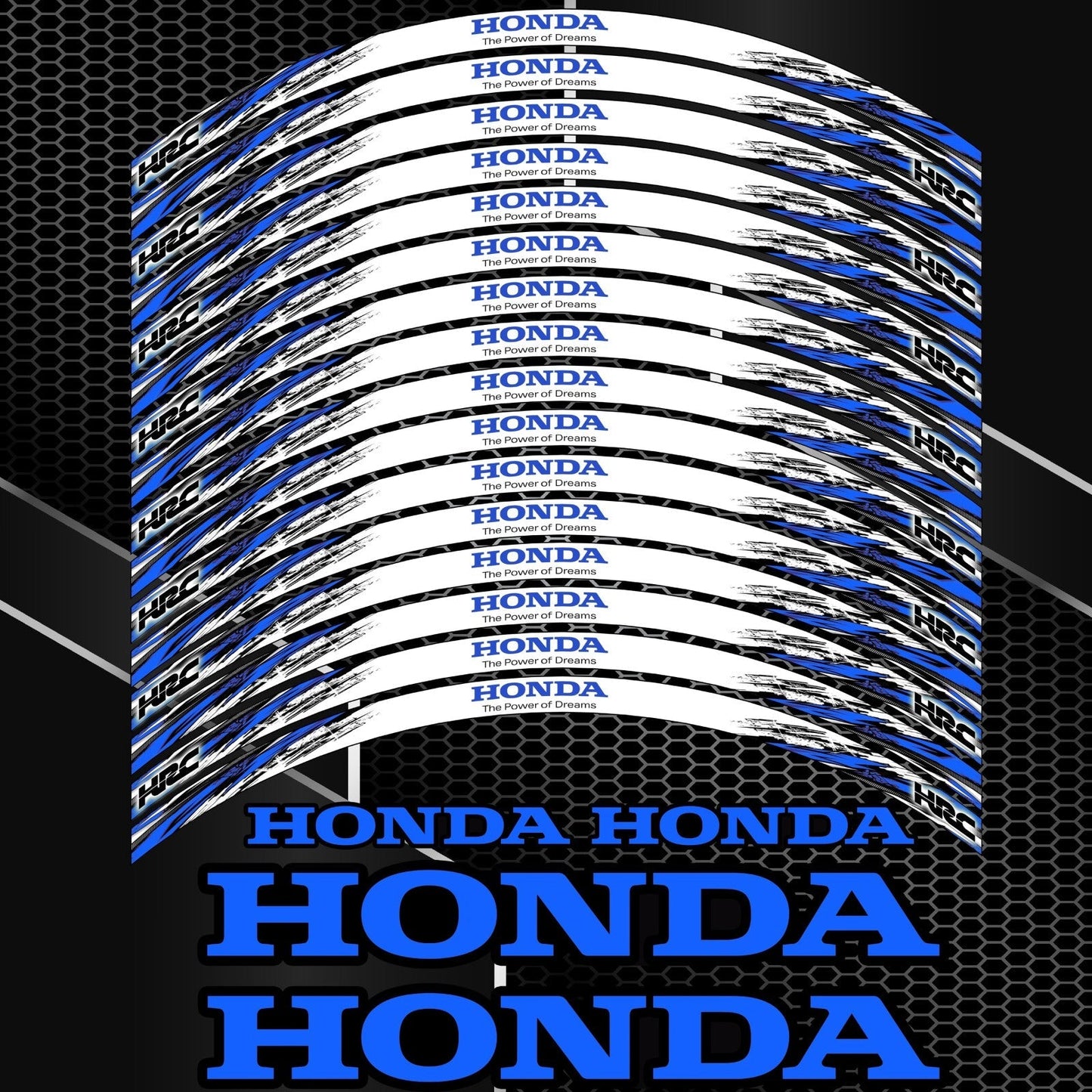 Honda HRC Rim Stickers Fireblade Blue Black – Wheel Decals