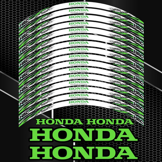 Honda HRC Rim Stickers Fireblade Green Black – Wheel Decals