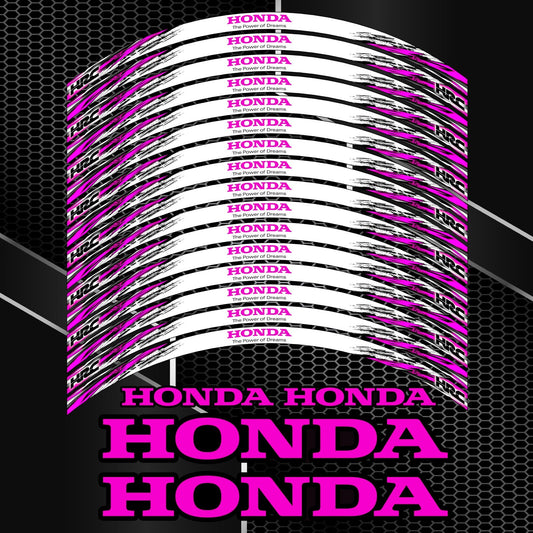 Honda HRC Rim Stickers Fireblade Pink Black – Wheel Decals