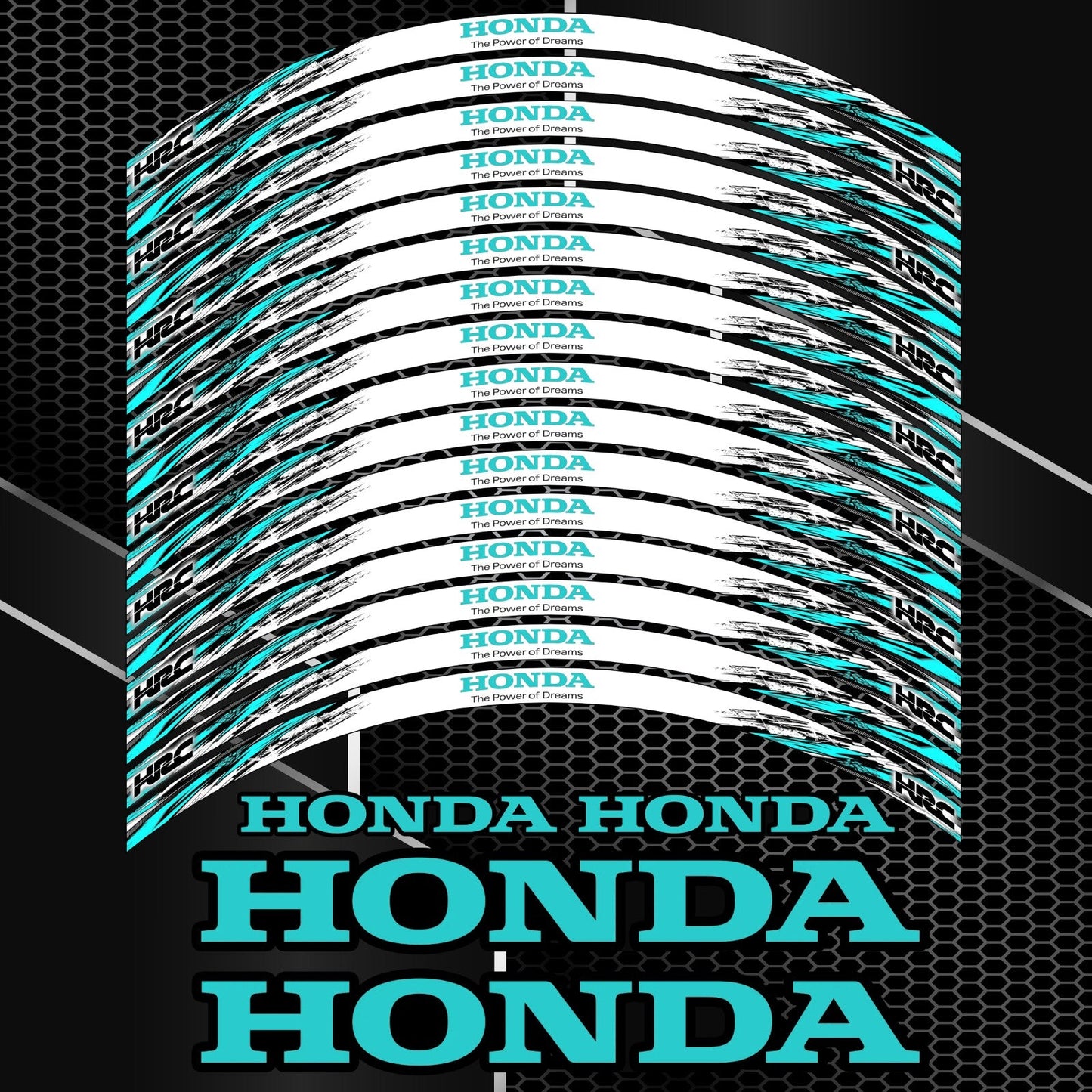 Honda HRC Rim Stickers Fireblade Sky Black – Wheel Decals