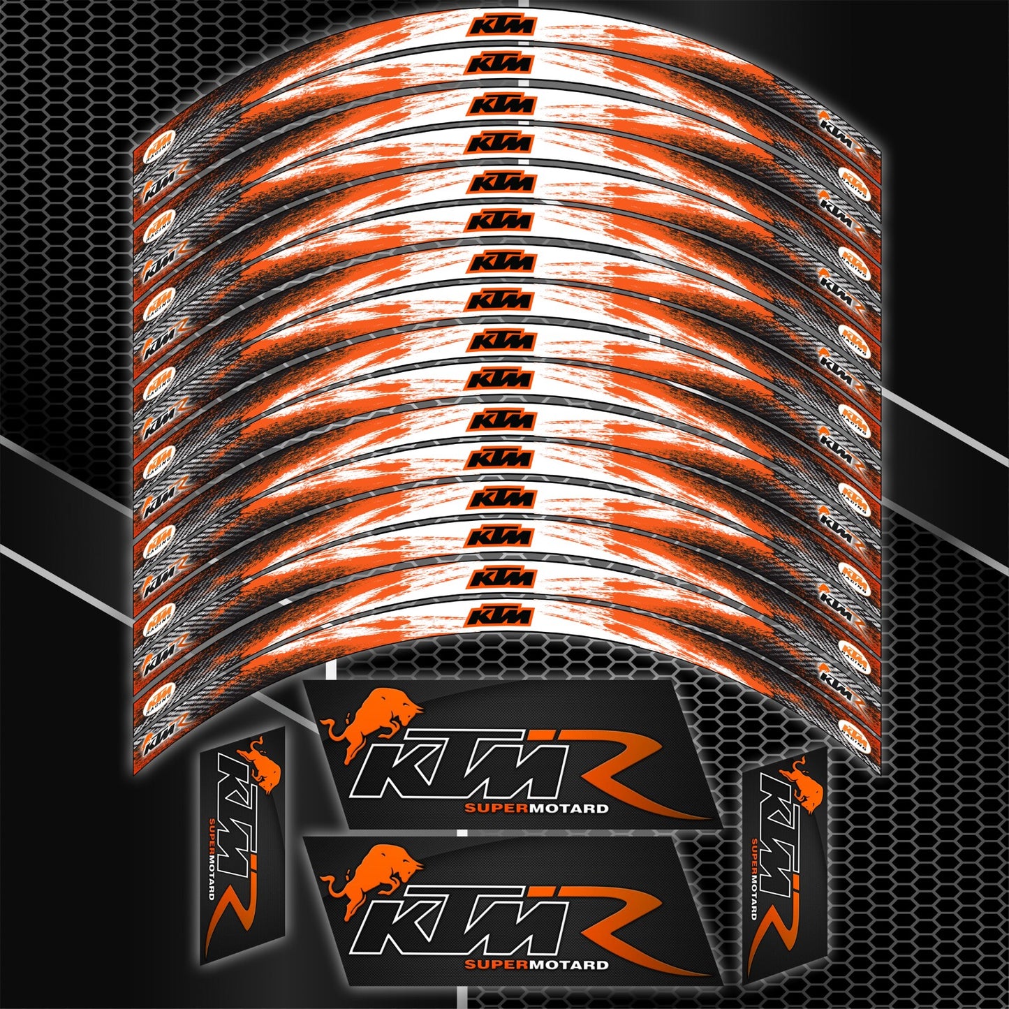 KTM Super Duke/RC Wheel Decals – Black Rim Stickers