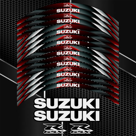 Suzuki GSXR 600 750 1000 Rim Stickers – 20pcs Wheel Decals Kit
