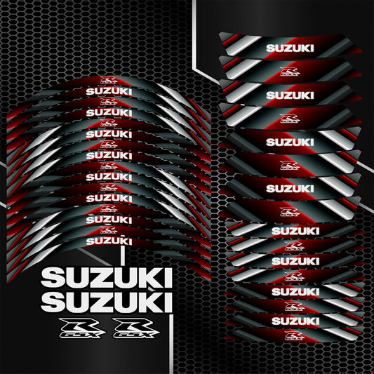 Suzuki GSXR 600 750 1000 Rim Stickers – 36pcs Wheel Decals Kit