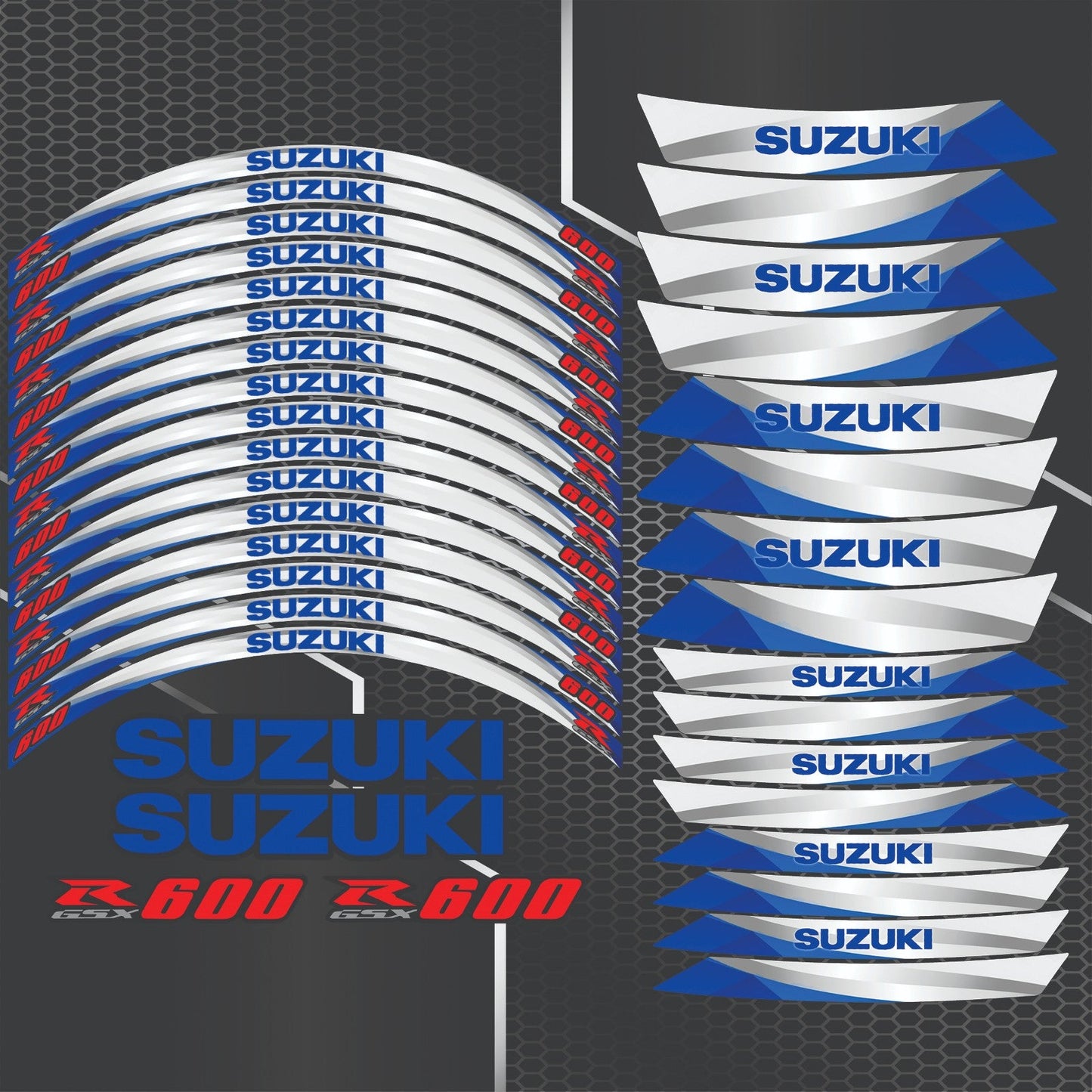 Suzuki GSXR600 Rim Stickers – Wheel Decals Kit