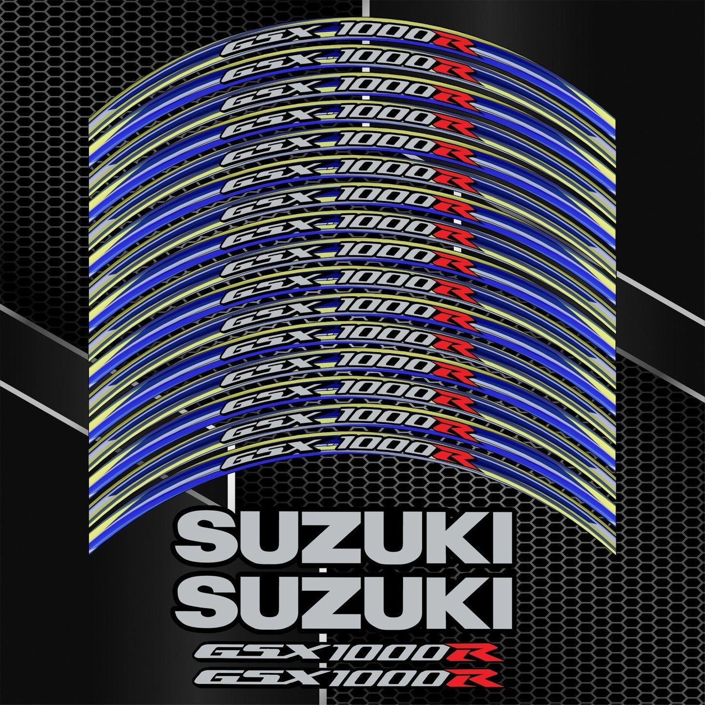 Suzuki GSXR1000R Rim Stickers – 20pcs Wheel Decals Kit