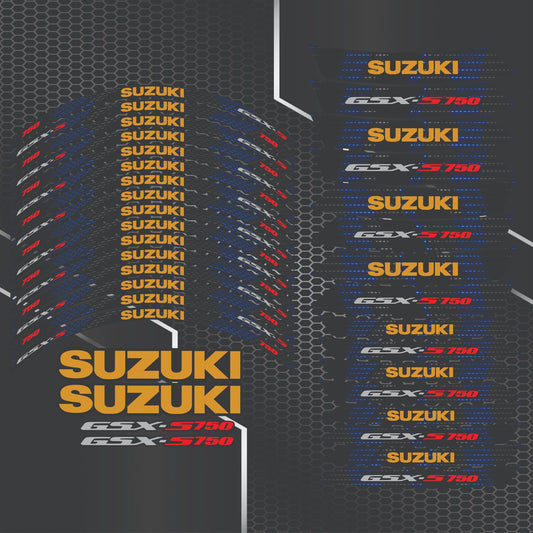 Suzuki GSX-S750 Wheel Decals – 36pcs Rim Inner Stickers