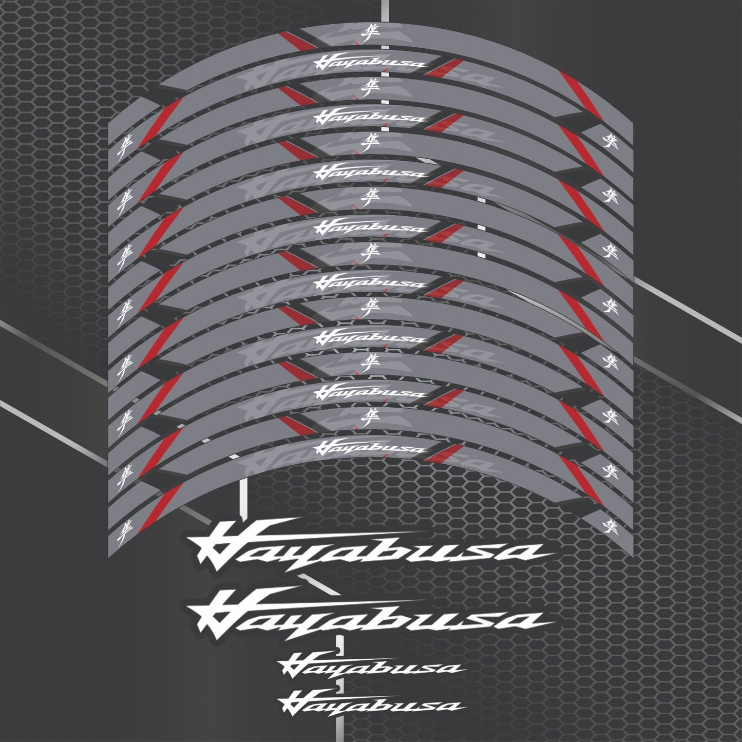 Suzuki Hayabusa Rim Stickers – Wheel Decals Kit