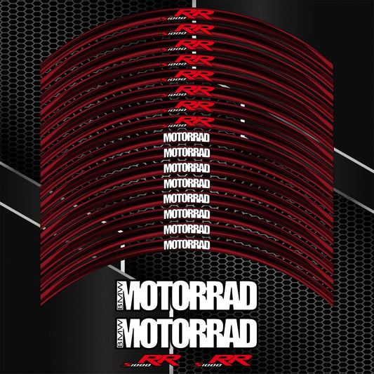BMW S1000RR Rim Stickers – Black Red