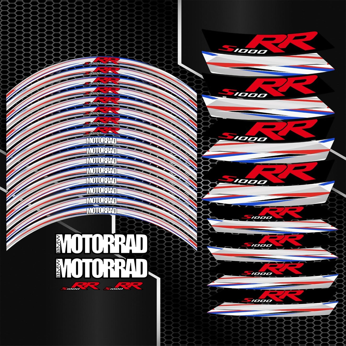 BMW S1000RR Rim Stickers – M Sport Grey Edition