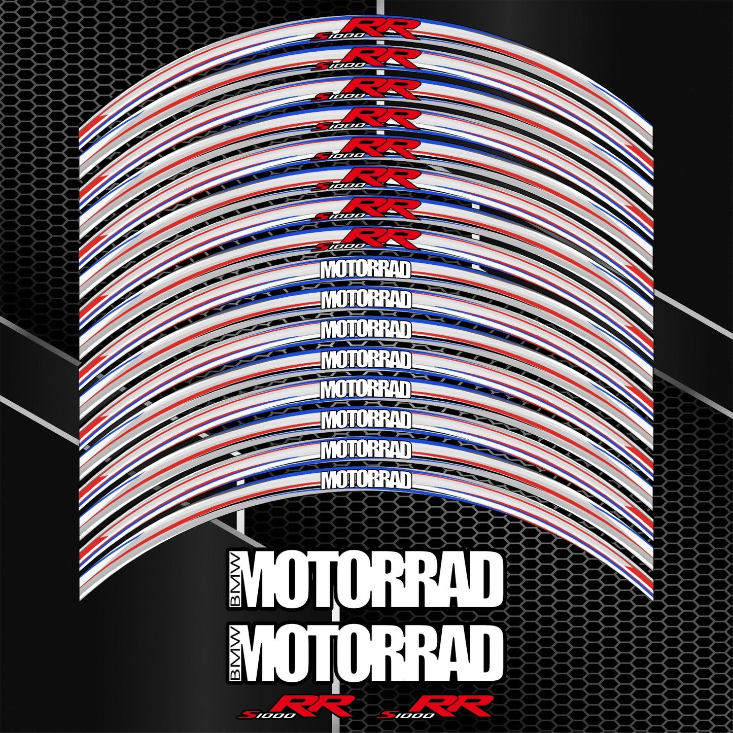 BMW S1000RR Rim Stickers – M Sport Grey