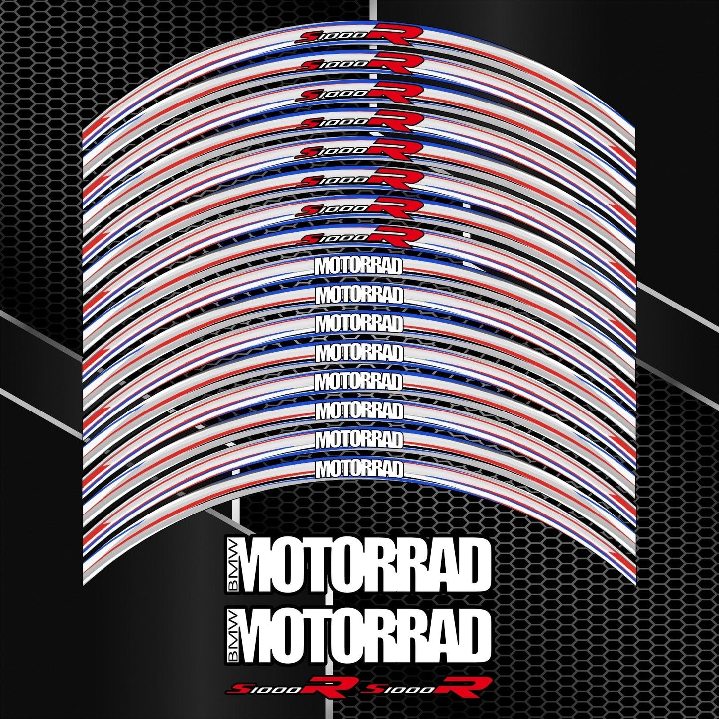 BMW S1000R Rim Stickers – Grey M Sport Edition