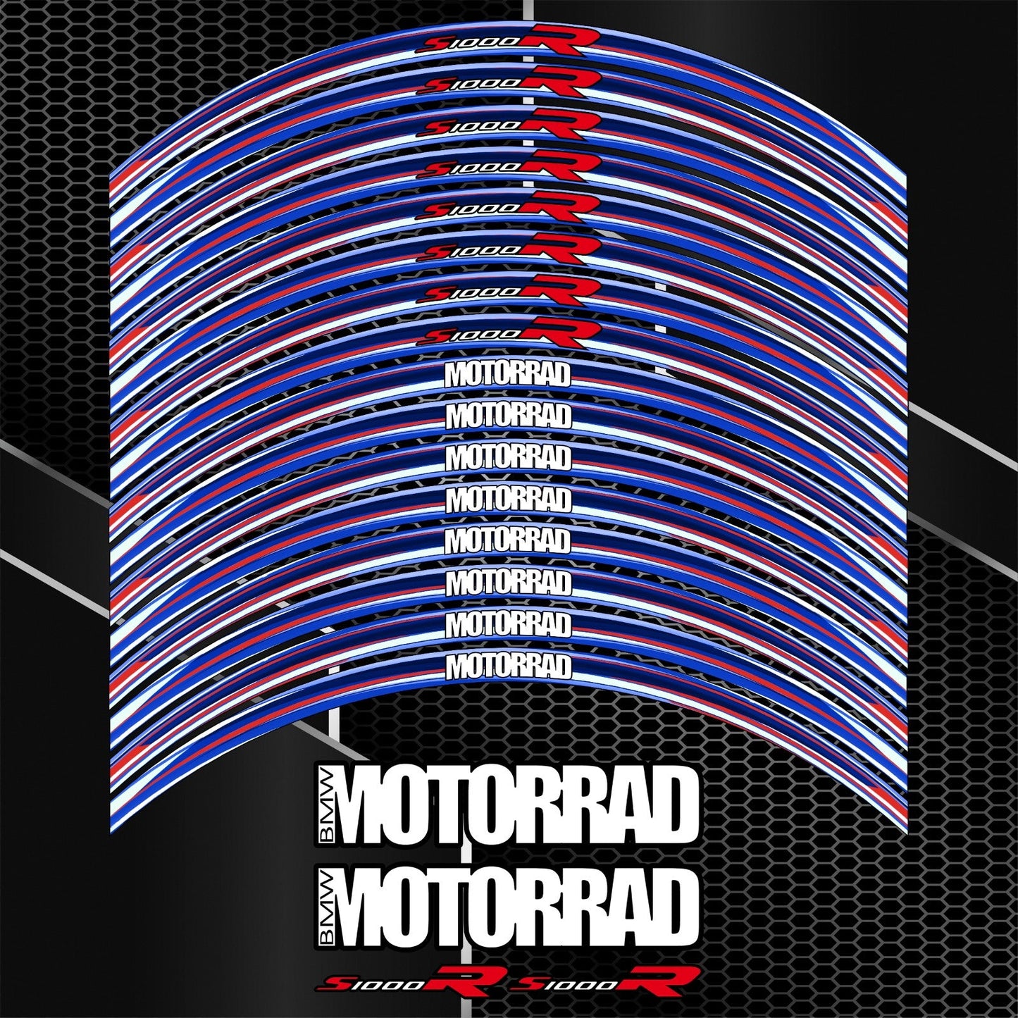 BMW S1000R Rim Stickers – M Sport Stripe