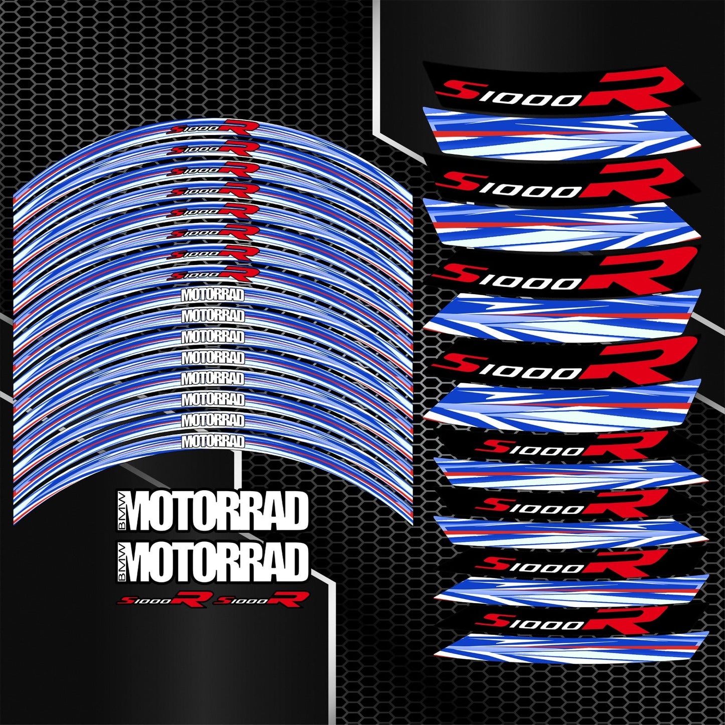BMW S1000R Rim Stickers – M Sport Performance
