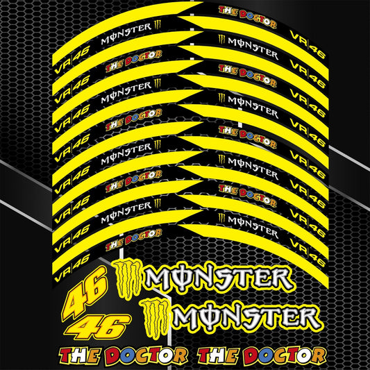 Monster VR46 Rim Stickers – Universal Wheel Decals