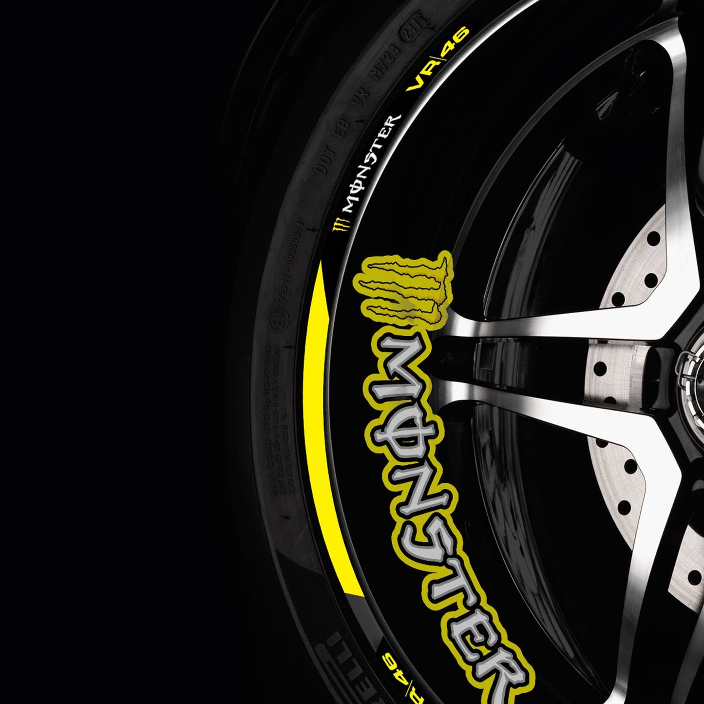 Monster VR46 Rim Stickers – Universal Wheel Decals