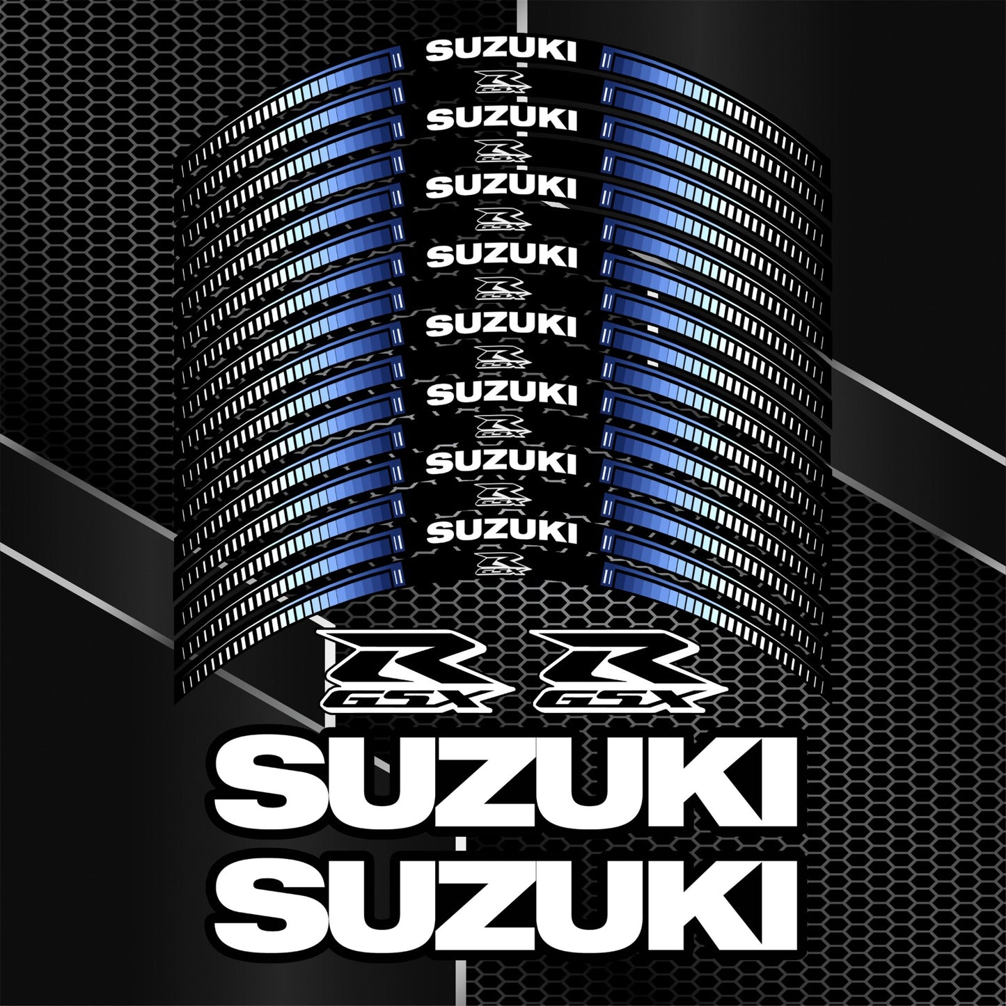 Suzuki GSX-R Wheel Decals – Blue Rim Stickers