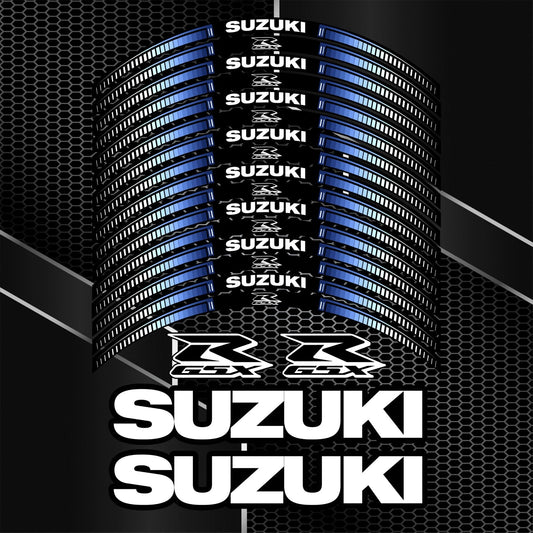 Suzuki GSXR Blue Rim Stickers – Wheel Decals Kit