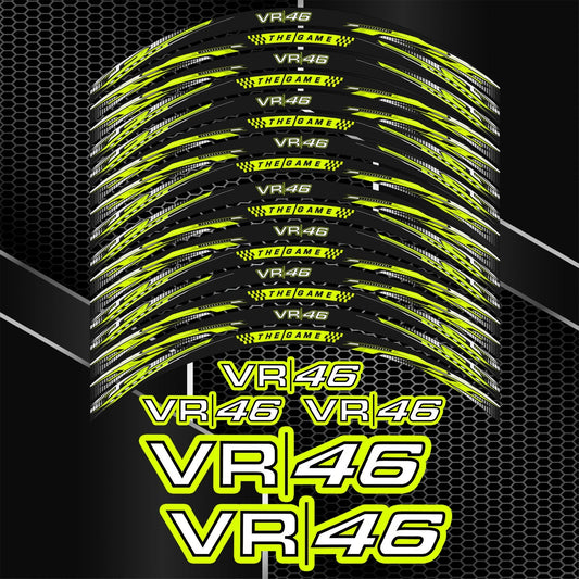VR46 Valentino Rossi Rim Stickers – Universal Wheel Decals
