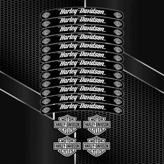 Harley Davidson Rim Stickers VRod Sportster – Black Wheel Decals