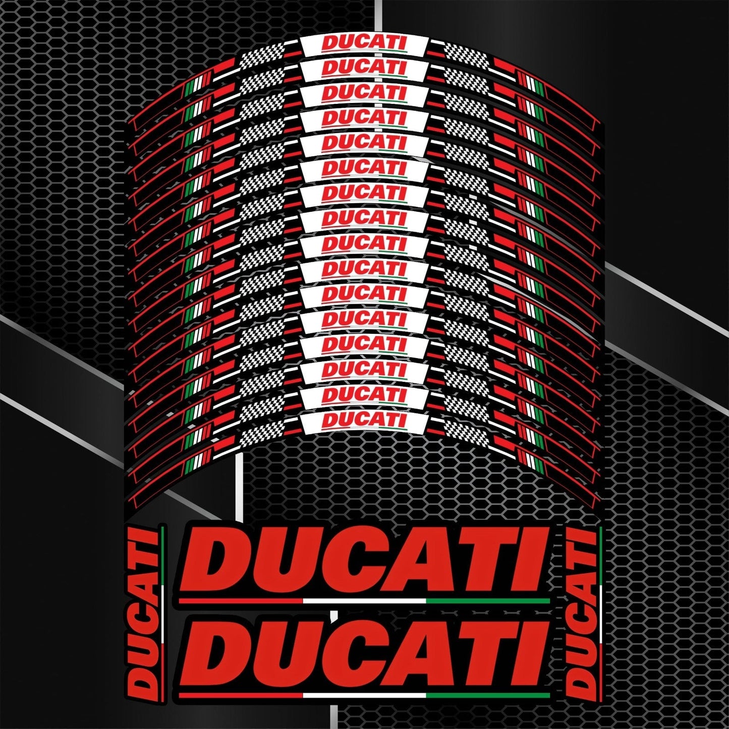 Ducati Rim Stickers – Italy Edition Wheel Decals