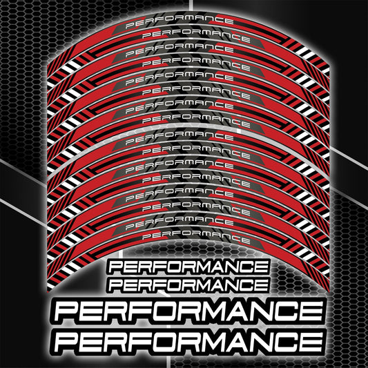 PERFORMANCE Motorcycle Wheel Rim Stickers – Universal Decals Set