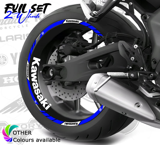 Kawasaki Rim Stickers – 24pcs Wheel Decals Kit