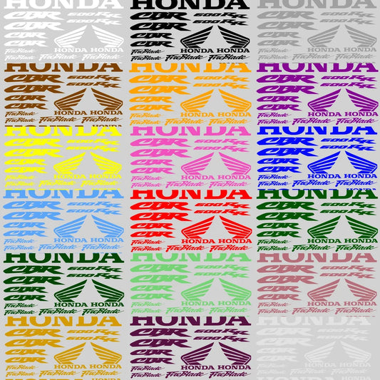 Repeating pattern of Honda logos in various colors on a light gray background