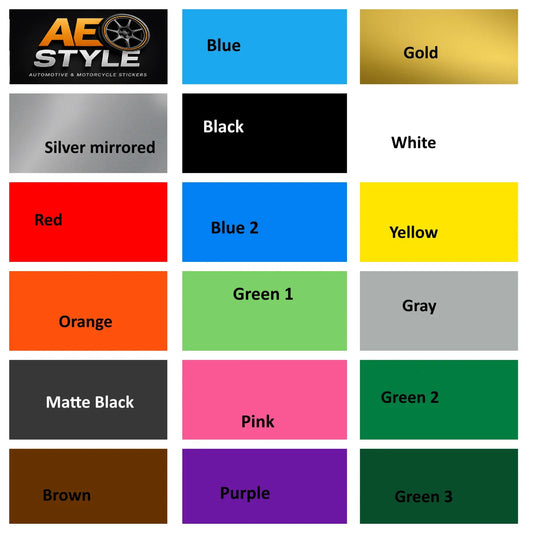 Color swatches with various colors and 'AE Style' branding at the top.