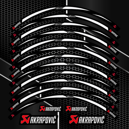 Akrapovič Motorcycle Wheel Decals – Universal Rim Stickers