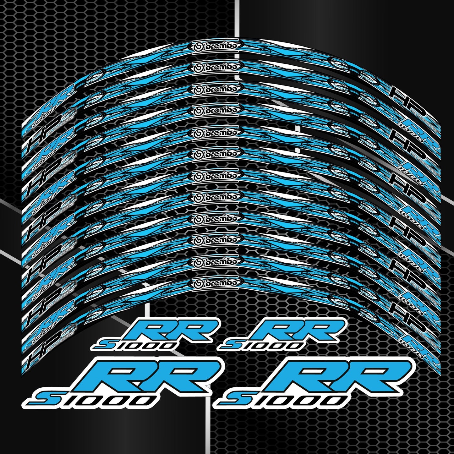 BMW S1000RR Wheel Decals – HP Rim Stickers Kit M Sport