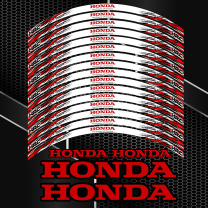 HONDA HRC Fireblade Wheel Decals – Black Rim Stickers (20pcs)