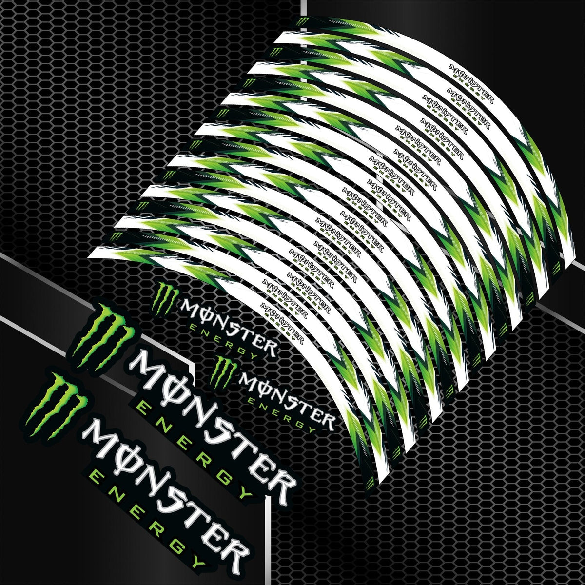 Monster Racing Decals Monster Energy Motorcycle Wheel Stickers – Universal Rim Decals – AE STYLE