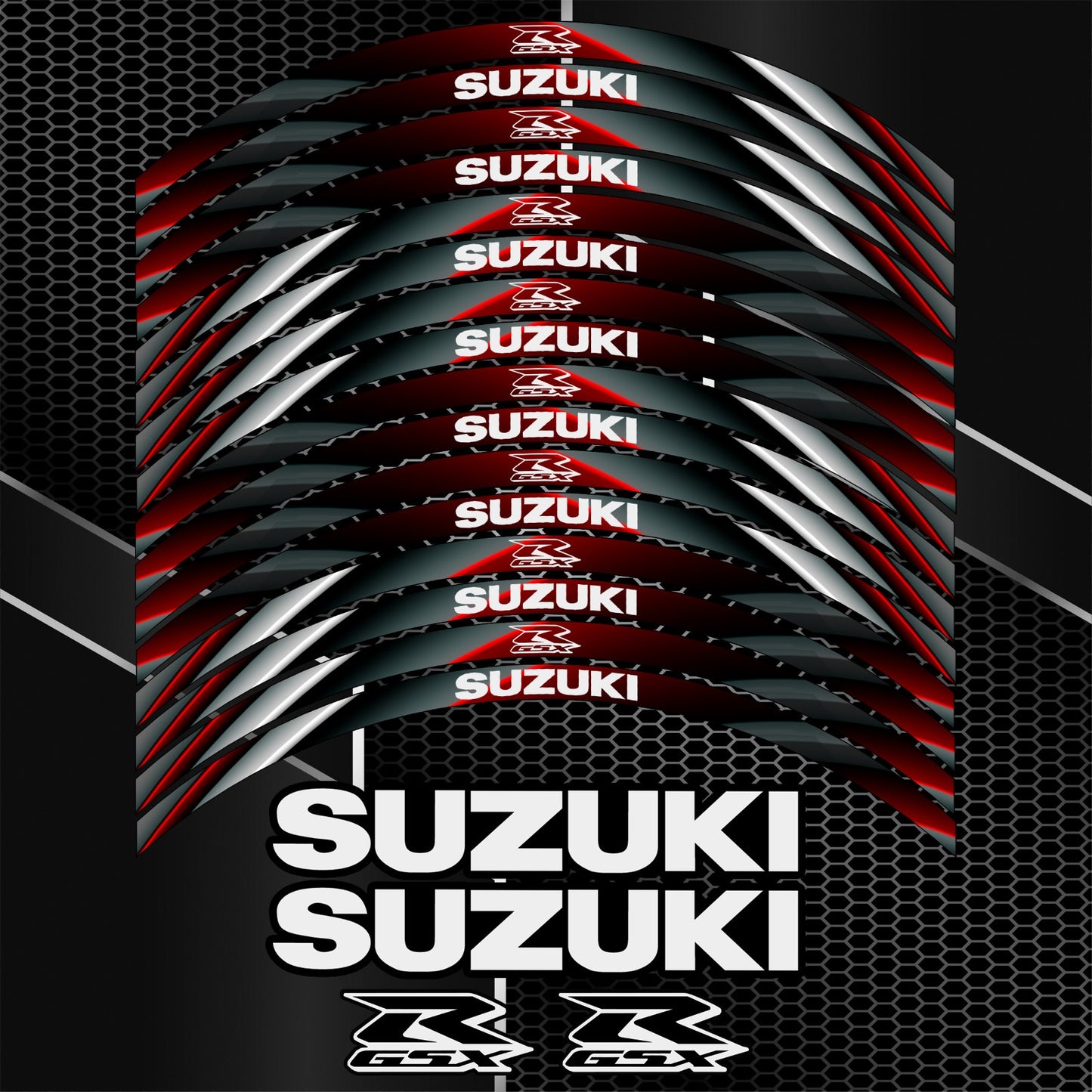 Suzuki GSX-R Gixxer 600/750/1000 Wheel Decals – 20pcs Rim Stickers