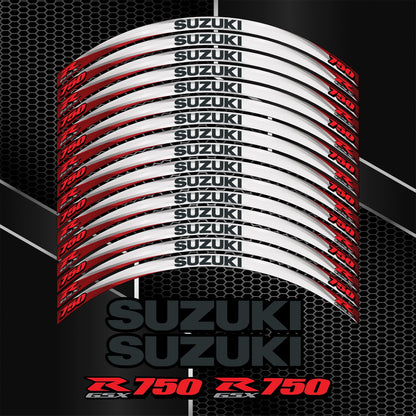 Suzuki GSX-R750 Gixxer Wheel Decals – Red, Rim Stickers