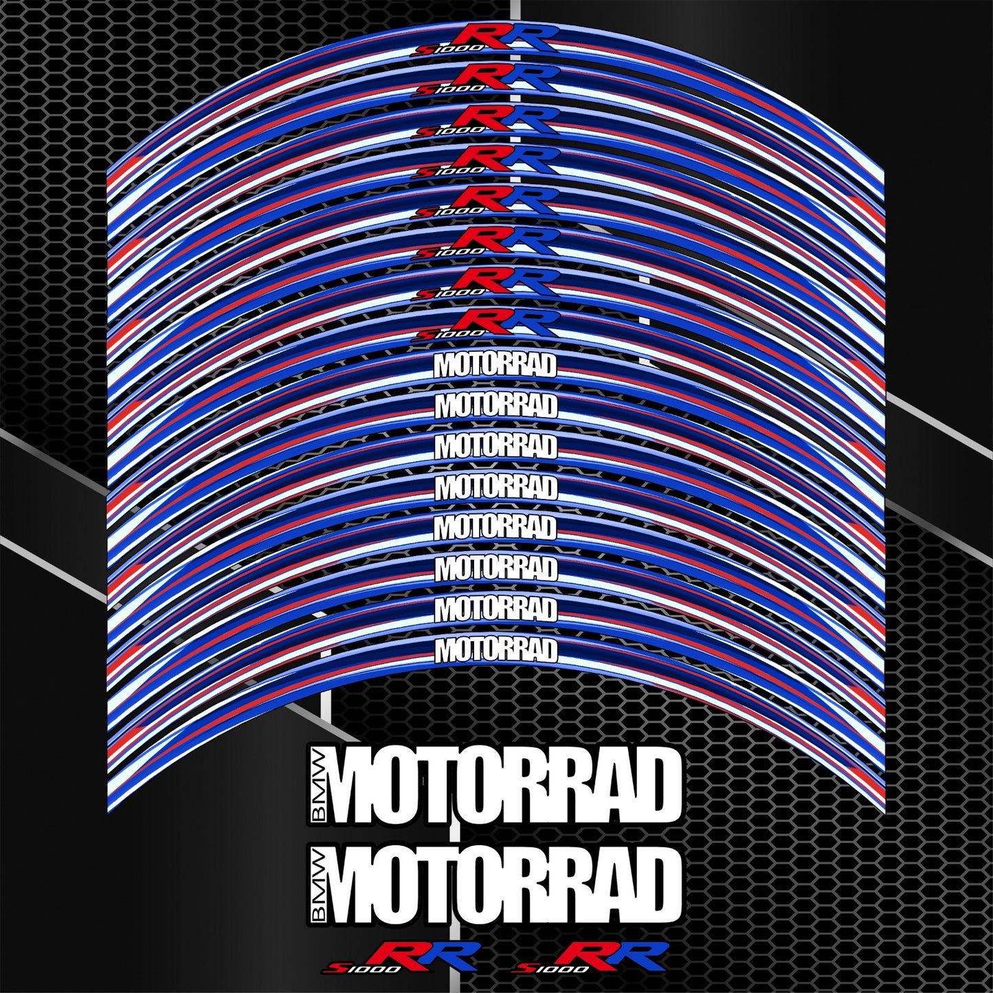BMW S1000RR Wheel Decals Sport Rim Stickers (20pcs)