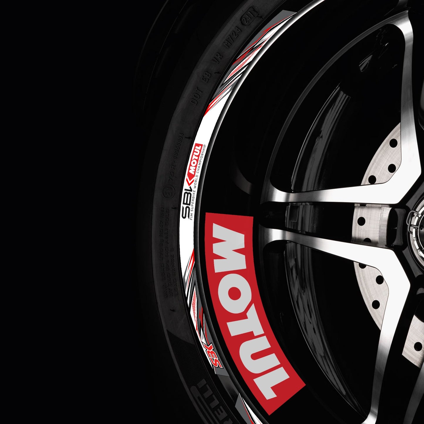 MOTUL SBK Motorcycle Wheel Decals – Universal Rim Stickers