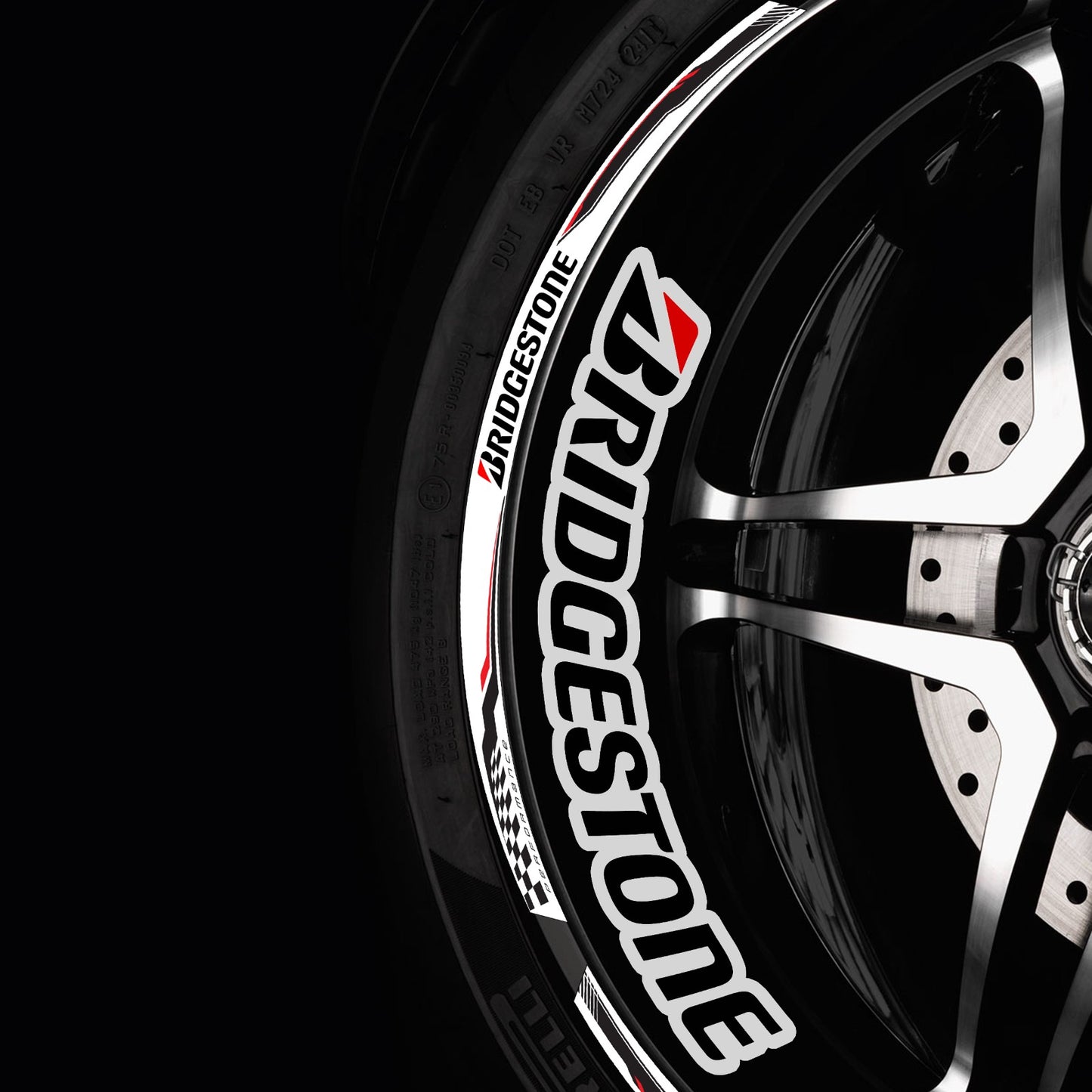 BRIDGESTONE Motorcycle Wheel Decals – Universal Rim Stickers