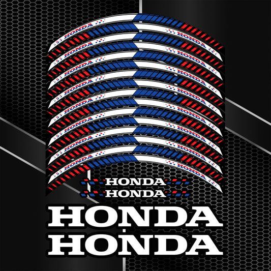 HONDA HRC Fireblade Wheel Decals – Black Rim Stickers