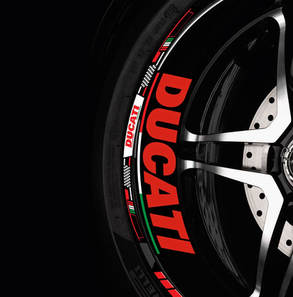 DUCATI Motorcycle Wheel Decals – Italy Edition Rim Stickers