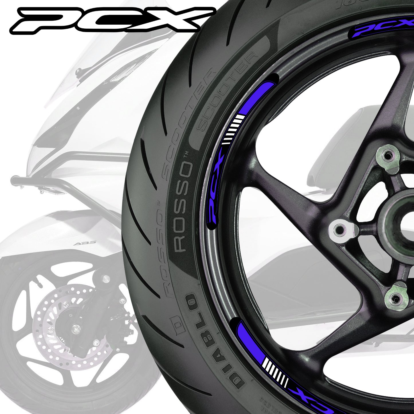 HONDA PCX Scooter Wheel Decals – Rim Inner Stickers