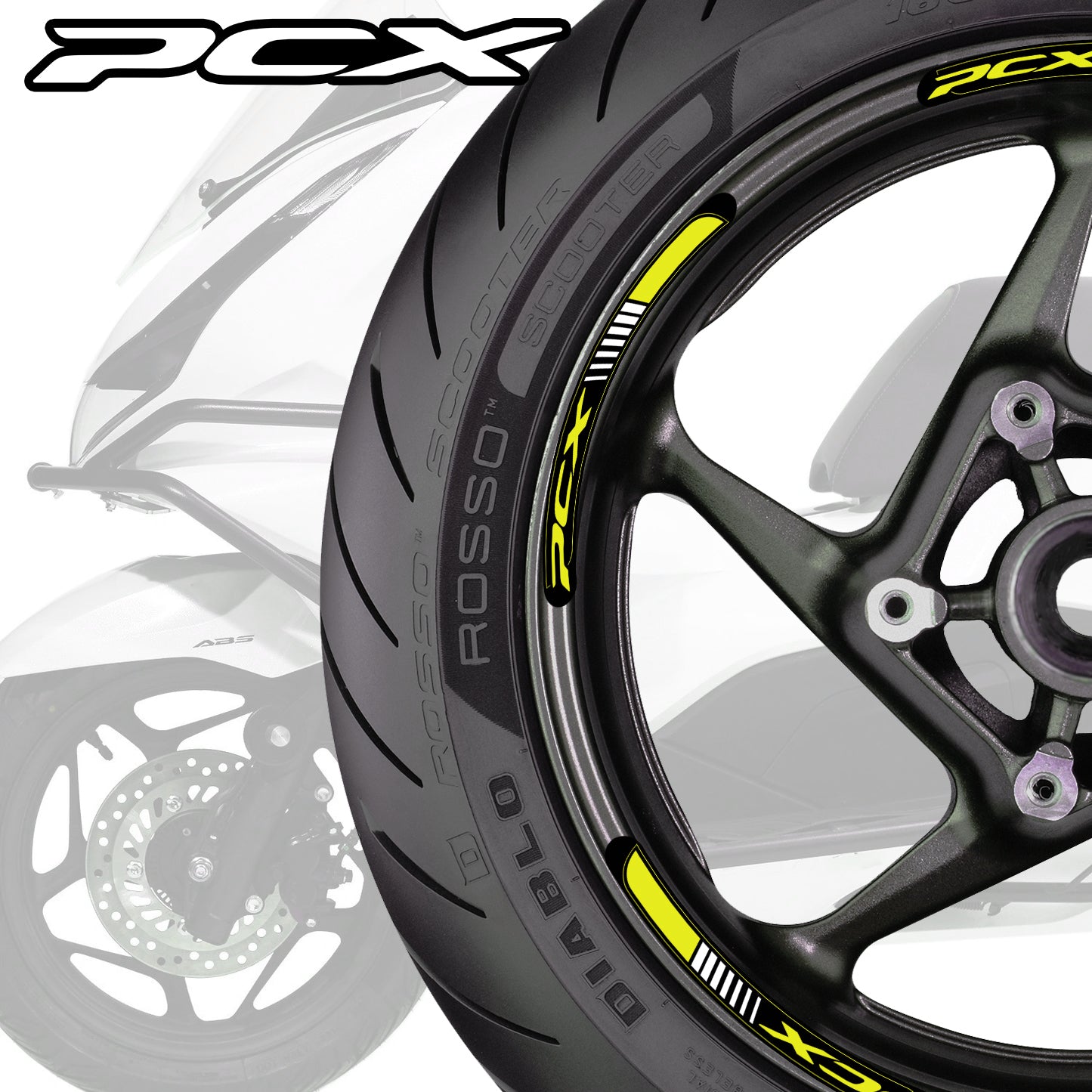 HONDA PCX Scooter Wheel Decals – Rim Inner Stickers